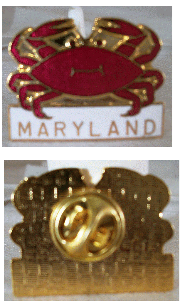 Maryland Crab Hat Pin