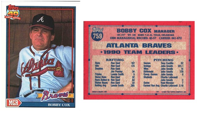 Atlanta Braves - Bobby Cox - Manager