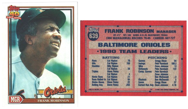 Baltimore Orioles - Frank Robinson - Manager #1