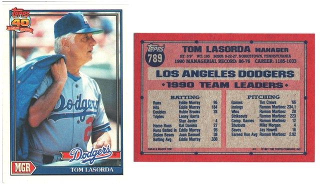 Los Angeles Dodgers - Tom Lasorda - Manager - #1