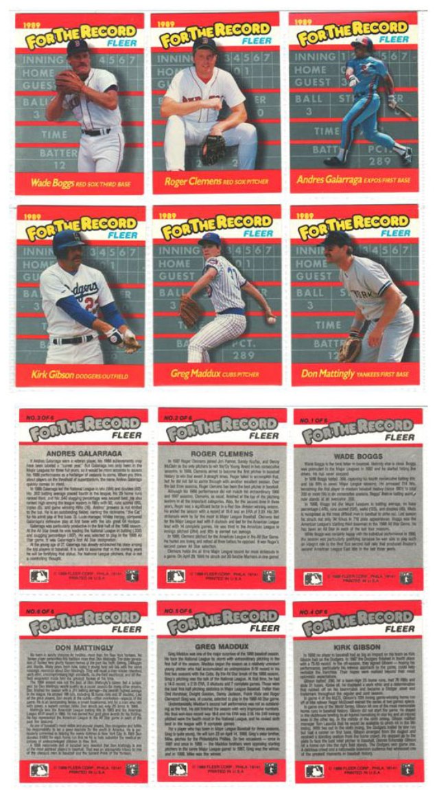 1989 Fleer - 'For the Record'