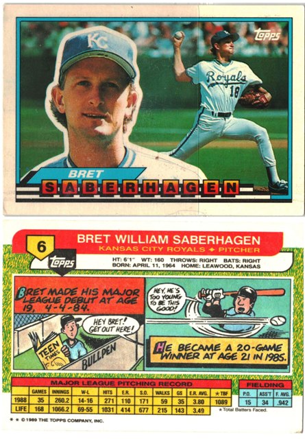 Kansas City Royals - Bret Saberhagen - Topps Big Set