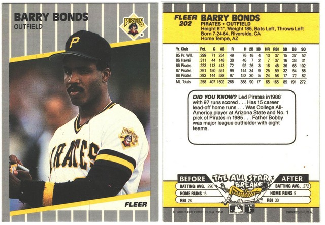 San Diego Padres - Barry Bonds - #202