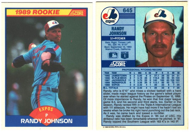 Montreal Expos - Randy Johnson - Rookie Card - #1