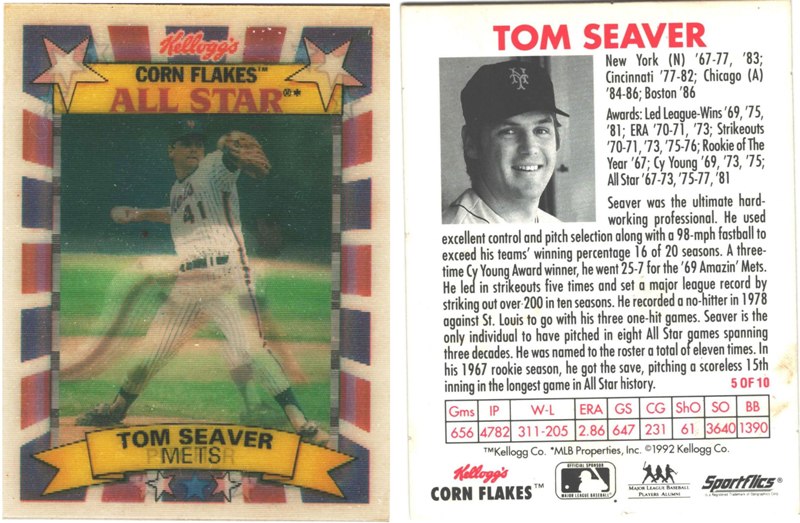 New York Mets - Tom Seaver - Kellogg’s Hologram Card