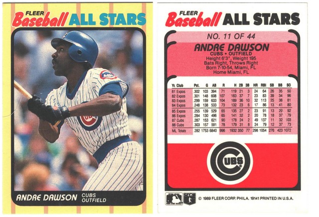 Chicago Cubs - Andre Dawson - ALL STARS