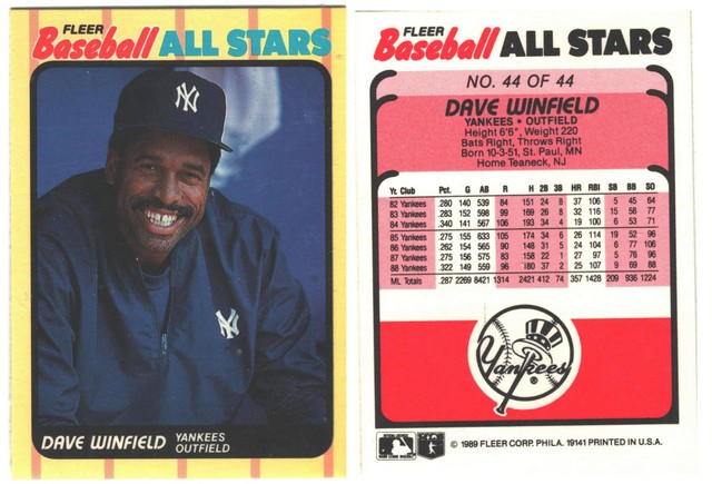New York Yankees - Dave Winfield - ALL STARS