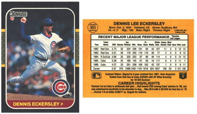 Chicago Cubs - Dennis Eckersley - #1