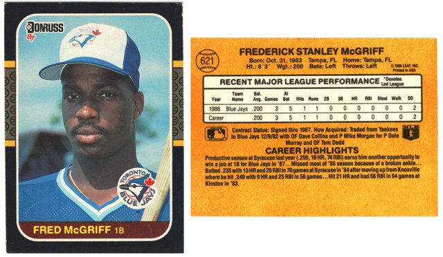 Toronto Blue Jays - Fred McGriff - #621