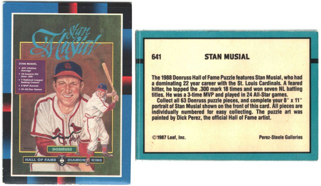 St Louis Cardinals - Stan Musial - Puzzle Card