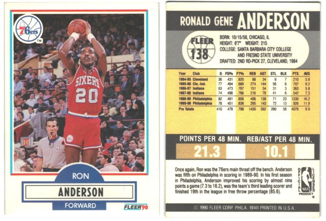 Philadelphia 76ers - Ron Anderson