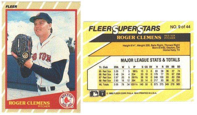 Boston Red Sox - Roger Clemens - Fleer Super Stars