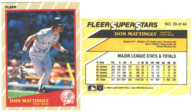 New York Yankees - Don Mattingly - Fleer Super Stars