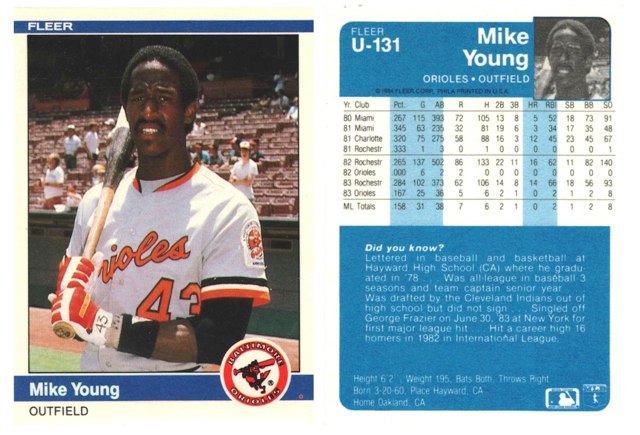 Baltimore Orioles - Mike Young - Rookie Card