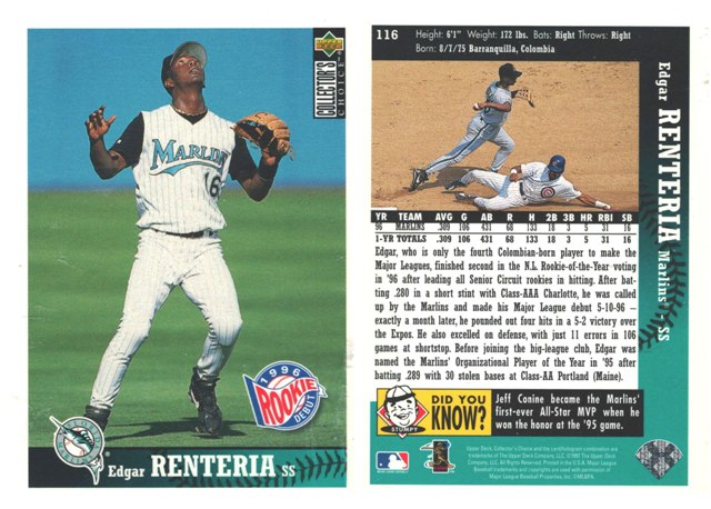 Florida Marlins - Edgar Renteria - Rookie Card