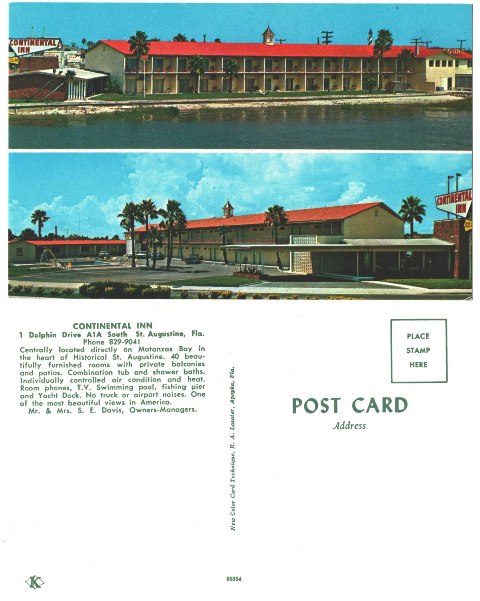 Postcard - Continental Inn - St Augustine, FL