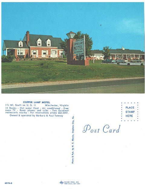 Postcard - Copper Lamp Motel - Winchester, VA