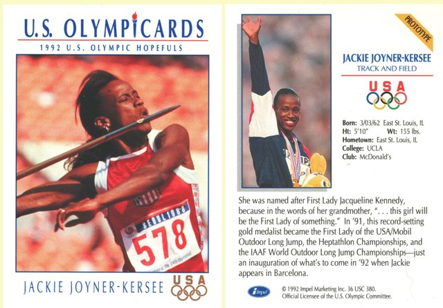 Promo Card - 1992 Olympic Hopefuls Wendy Jackie Joyner-Kersee