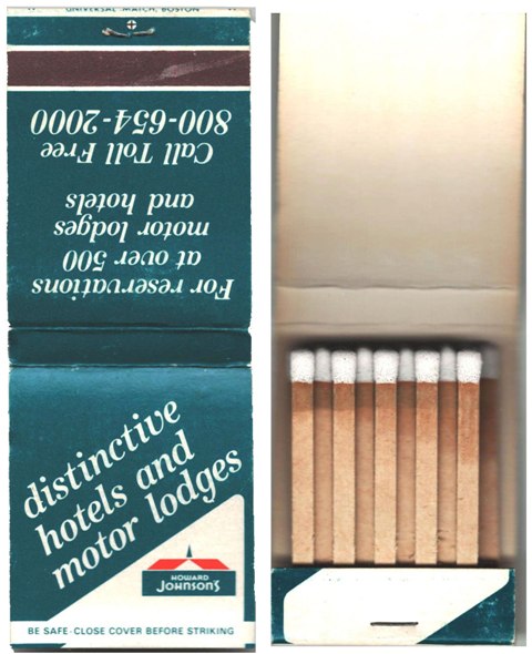 Matchbook - Howard Johnson Hotels & Motor Lodges