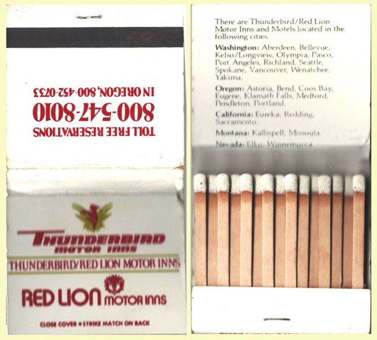 Matchbook - Thunderbird - Red Lion Motor Inn