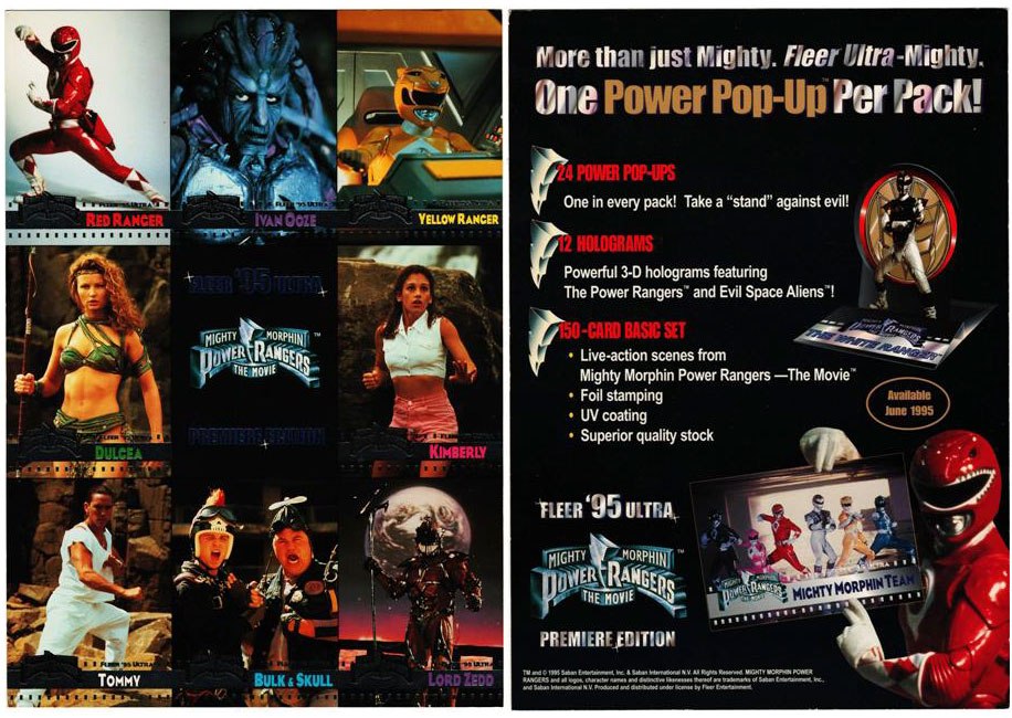 Promo Card - 1994 Power Rangers The Movie- 9 Card Uncut