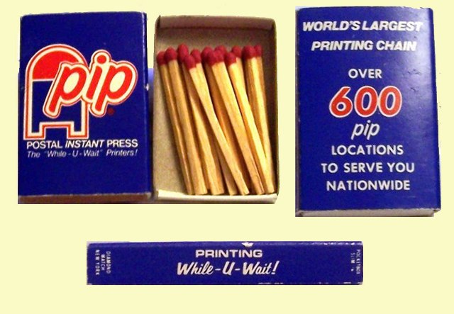 Matchbox - Postal Instant Press (PIP) Safety Matches