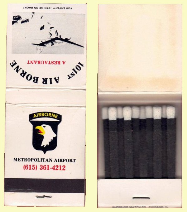 Matchbook - 101st Airborne Restaurant