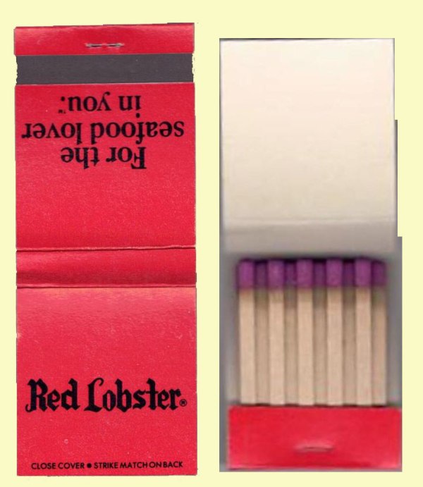 Matchbook - Red Lobster Seafood Restaurant