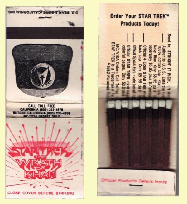 Matchbook - Star Trek II - The Wrath of Khan Movie