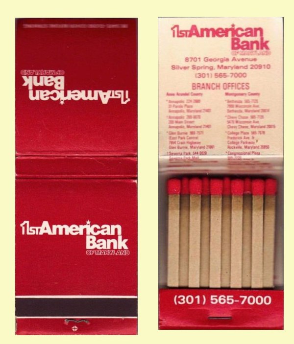 Matchbook - 1st American Bank