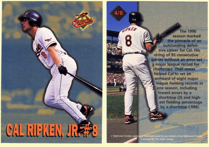 Baltimore Orioles - 1997 Cal Ripken Jr - Burger Kings Cards #4