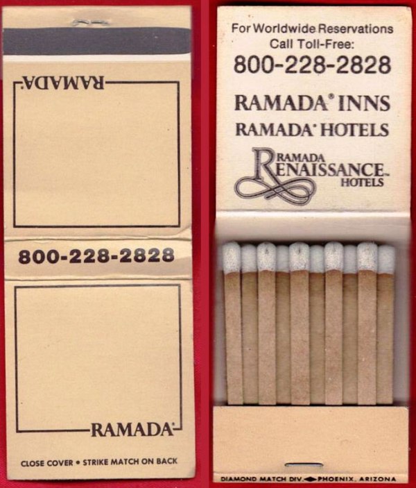 Matchbook – Ramada Inn - Beige