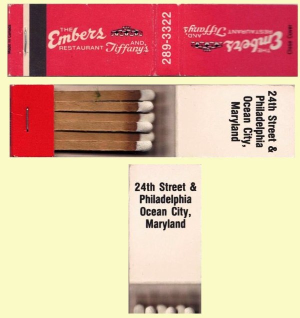 Matchbook – Embers Restaurant