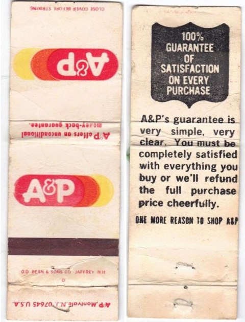 Matchbook Cover – A&P Supermarket