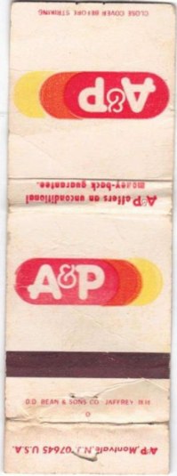 Matchbook Cover – A&P Supermarket