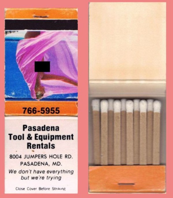 Matchbook - Pasadena Tool & Equipment (Orange)