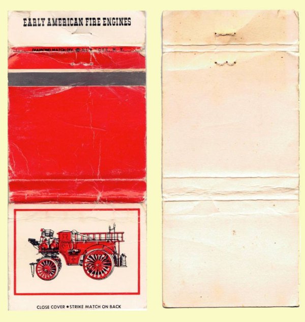 Matchbook Cover - Early American Fire Engines