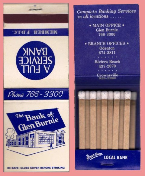 Matchbook - The Bank of Glen Burnie - Glen Burnie, MD