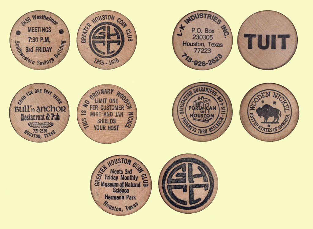 Wooden Nickels of Houston, TX - PACKAGE DEAL