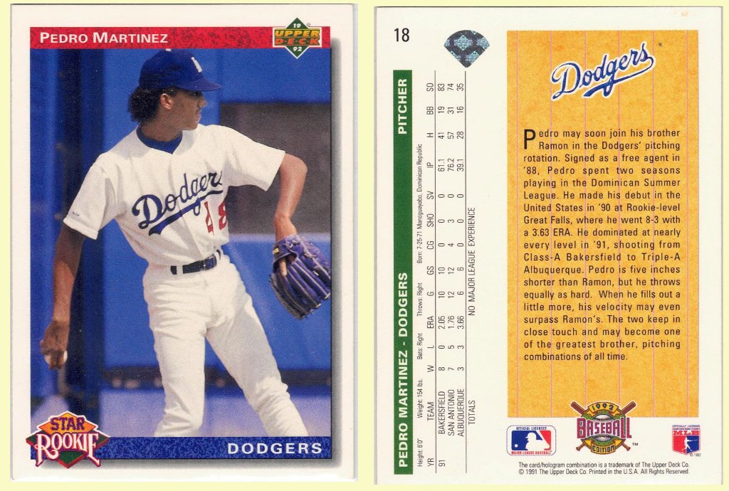 Los Angeles Dodgers – Pedro Martinez - Rookie Card