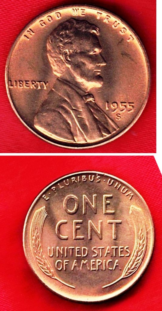 Coin - 1955S Uncirculated Lincoln Wheat Penny