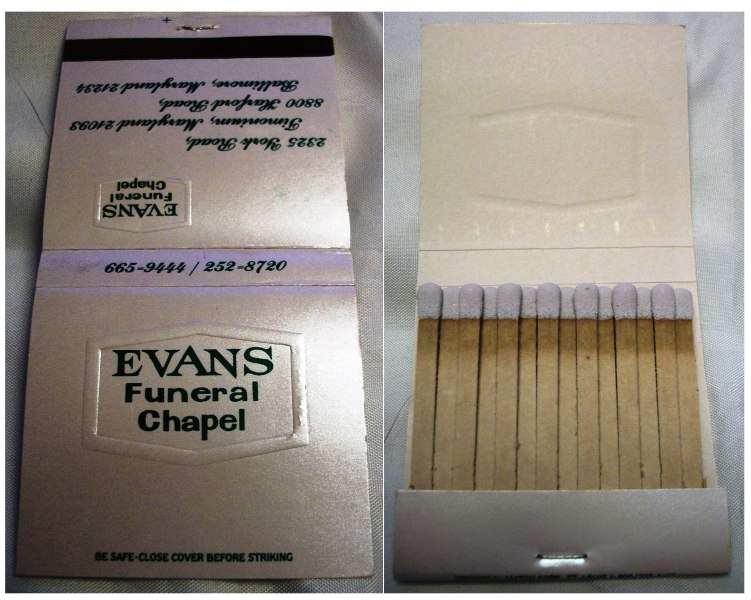 Matchbook – Evans Funeral Chapel #2