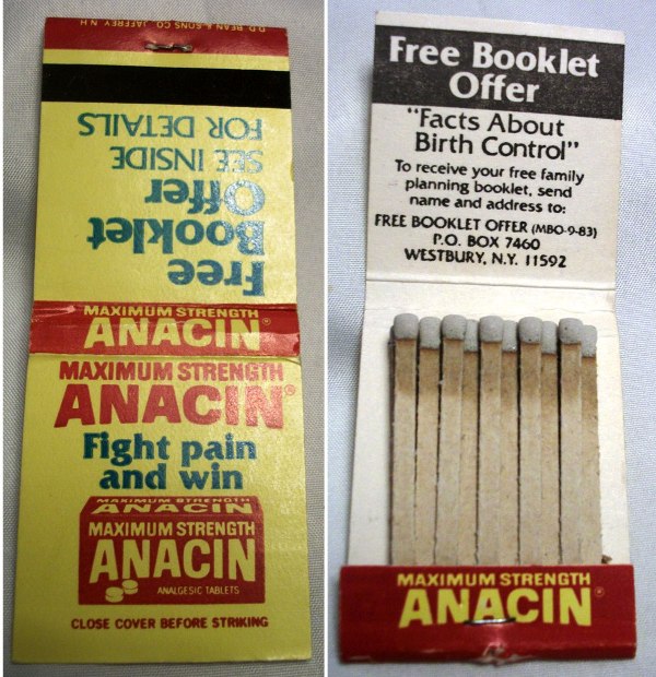 Matchbook – Anacin Aspirins