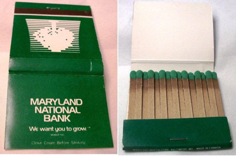 Matchbook – Maryland National Bank