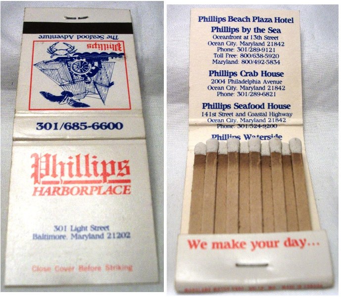 Matchbook – Phillips Seafood Restaurant