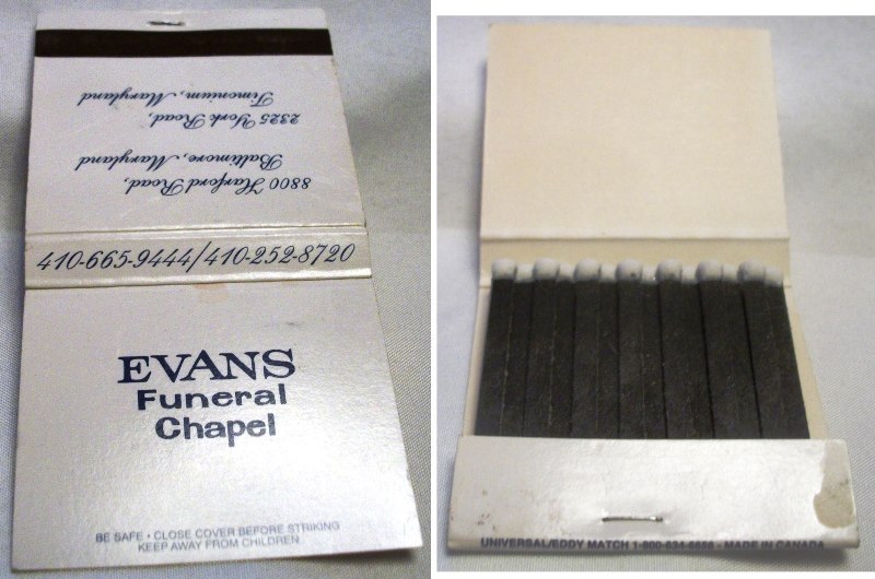 Matchbook – Evans Funeral Chapel #3