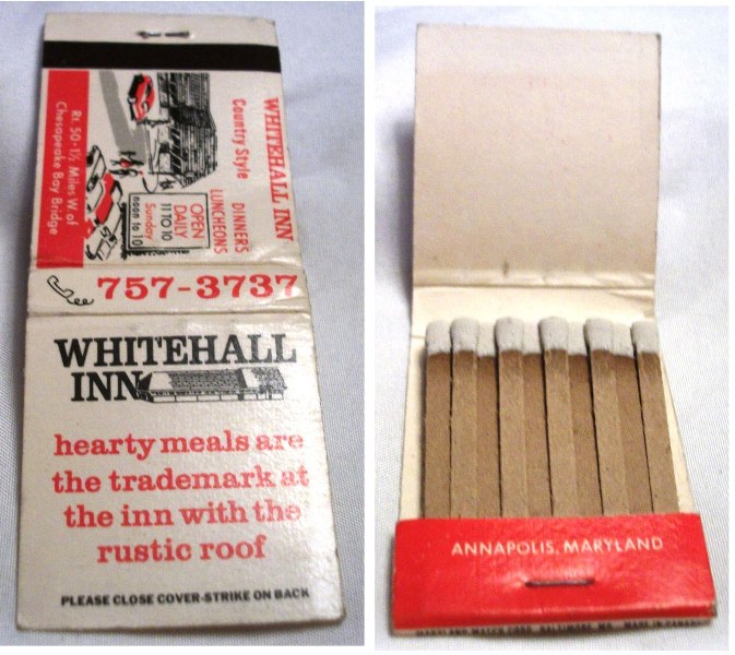 Matchbook – Whitehall Inn Restaurant