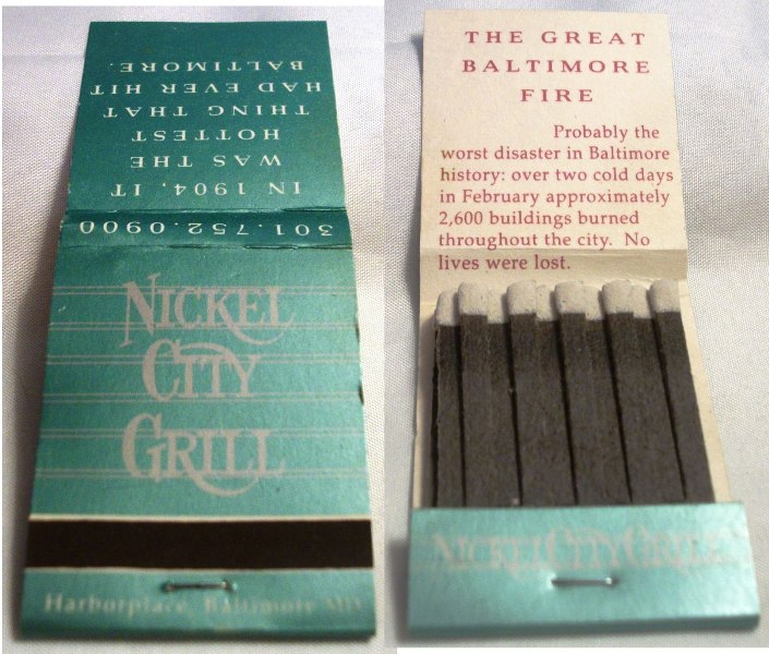 Matchbook – Nickel City Grill (Baltimore, MD) Green