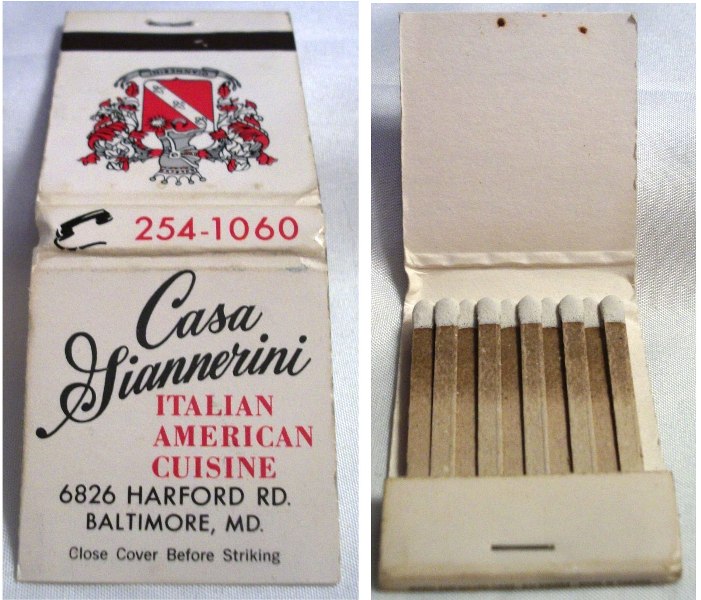 Matchbook – Casa Giannerini Restaurant