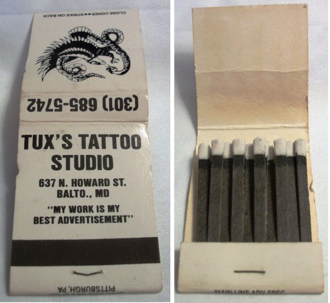 Matchbook – Tux’s Tattoo Studio